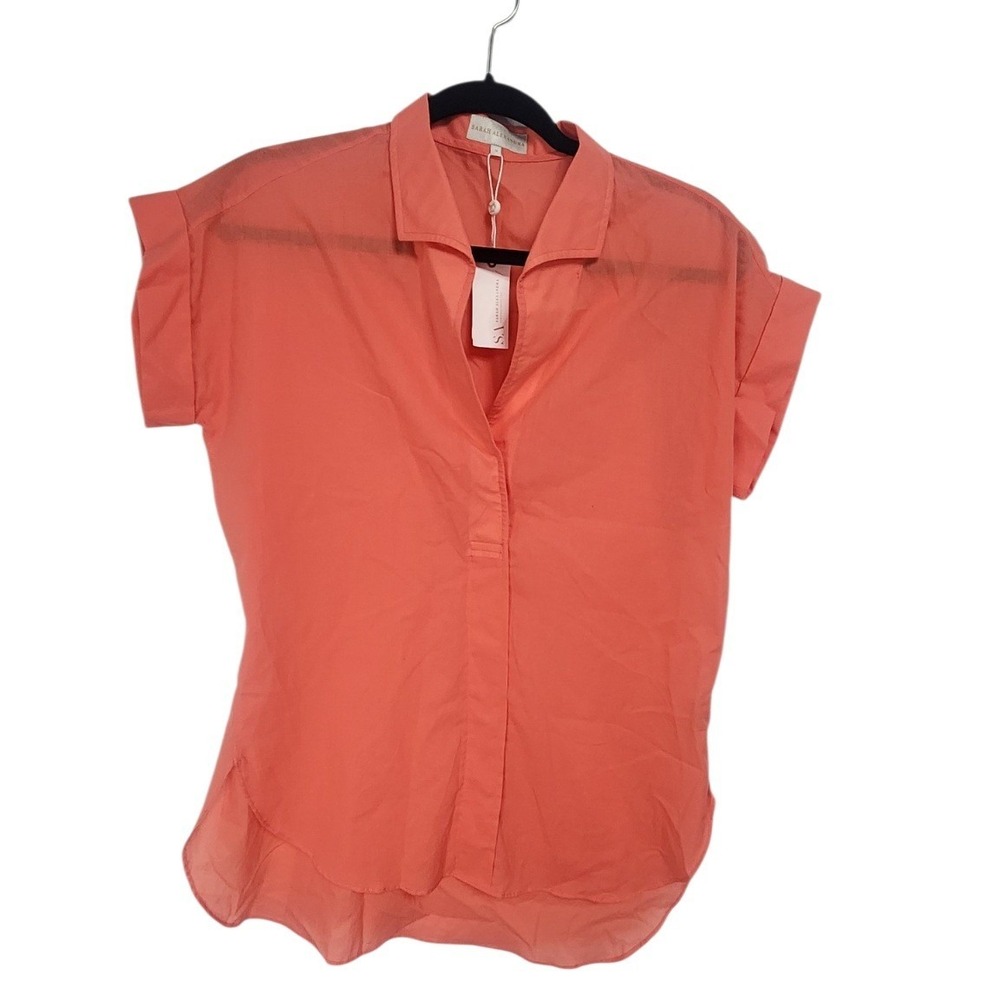 Sarah Alexandra Cap Sleeve Shirt Women Small Coral New With Tags